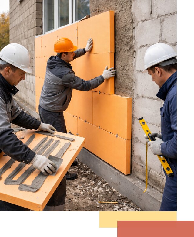 Утепление фасада пеноплексом под ключ в Кингисеппе