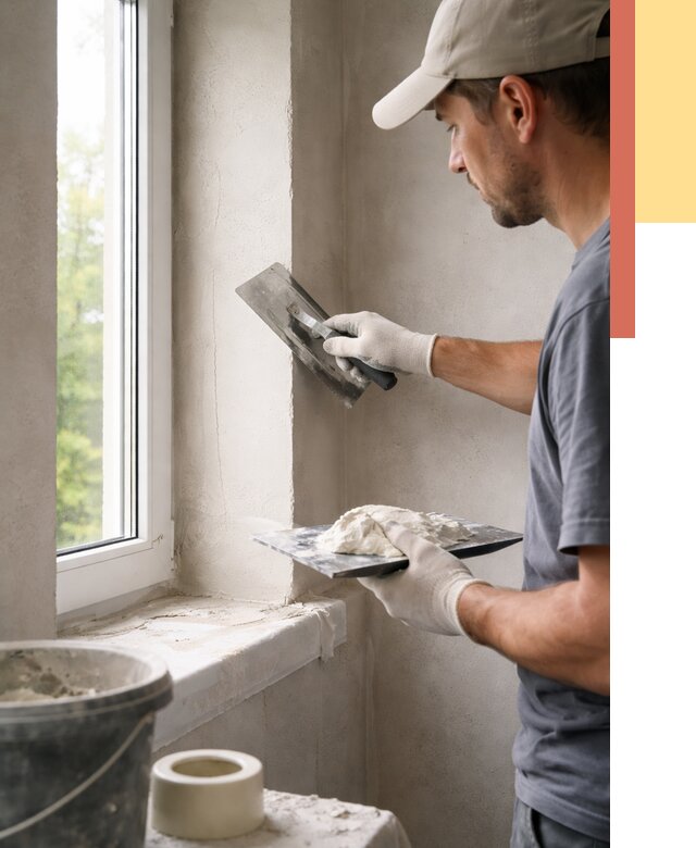 Штукатурка откосов в Кингисеппе от 4673 руб/м² — услуги и выравнивание под ключ | ОТДЕЛОЧНИК-Кгп