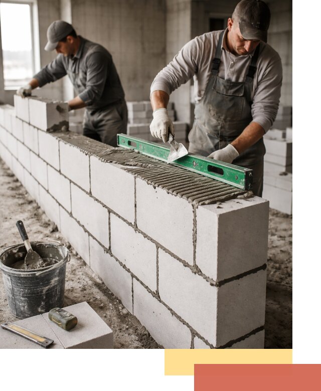 Кладка перегородок из газобетона в Кингисеппе быстро и качественно
