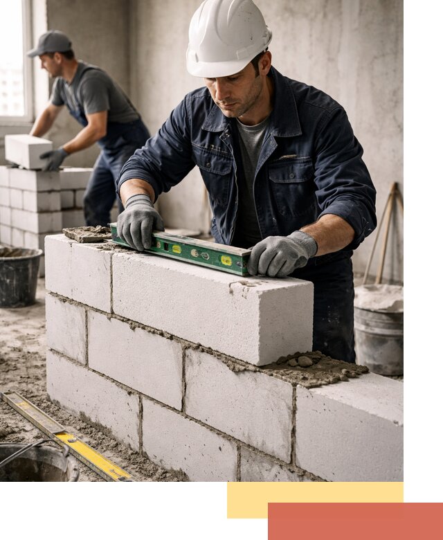 Кладка перегородок из пеноблока под ключ в Кингисеппе