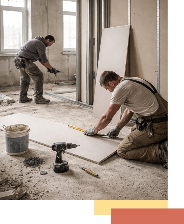 Кладка перегородок из ПГП под ключ в Кингисеппе