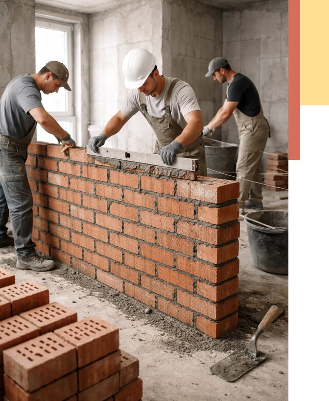 Кладка перегородок из кирпича в Кингисеппе от 3634 руб. за м² | ОТДЕЛОЧНИК-Кгп