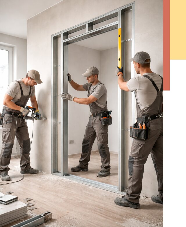 Устройство дверного проема в перегородке в Кингисеппе от 4673 руб. под ключ | ОТДЕЛОЧНИК-Кгп