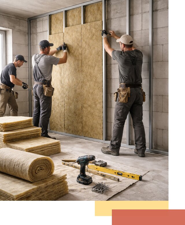 Шумоизоляция перегородок из блоков в Кингисеппе — монтаж и защита шумоизоляцией