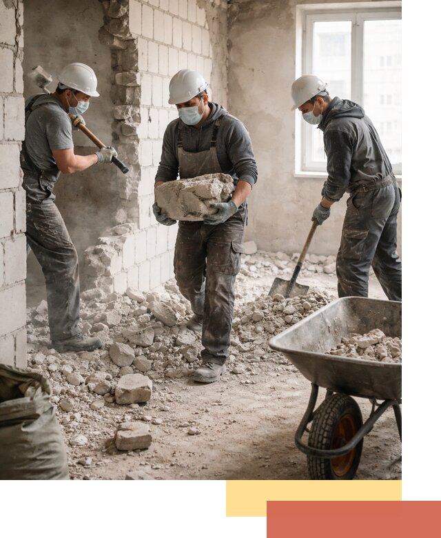 Демонтаж блочных перегородок в Кингисеппе быстро и аккуратно