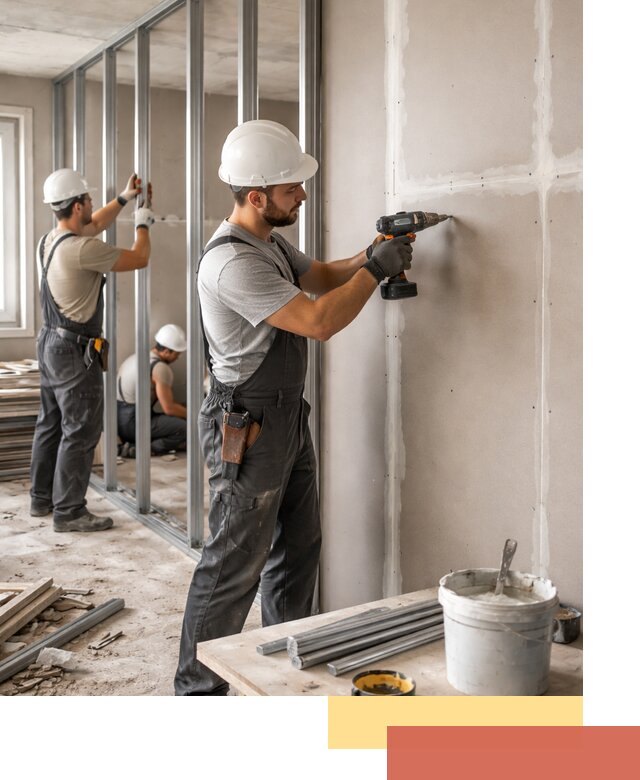 Перегородки из огнестойкого гипсокартона в Кингисеппе под ключ