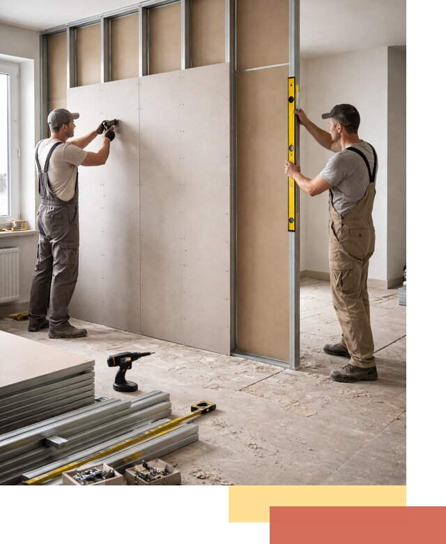 Зонирующая перегородка из гипсокартона под ключ в Кингисеппе