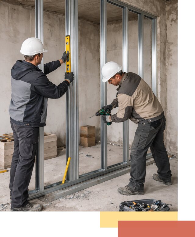 Монтаж каркаса перегородки из профиля в Кингисеппе