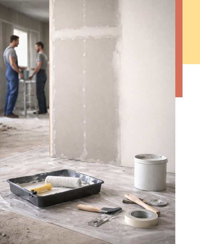 Покраска перегородок из гипсокартона в Кингисеппе от 4673 руб. под ключ | ОТДЕЛОЧНИК-Кгп