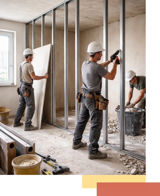 Перенос гипсокартонной перегородки в Кингисеппе профессионально и быстро