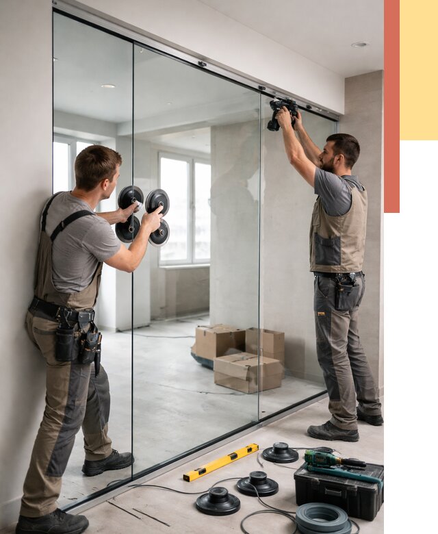 Монтаж стеклянных перегородок в Кингисеппе от 6750 руб. | ОТДЕЛОЧНИК-Кгп