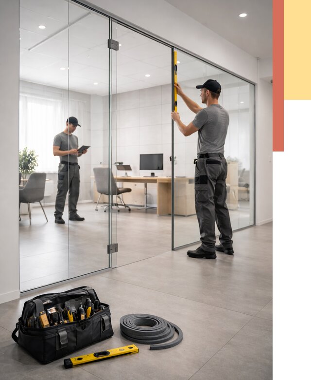 Цельностеклянные перегородки под ключ в Кингисеппе от 9865 руб. — монтаж и цены | ОТДЕЛОЧНИК-Кгп