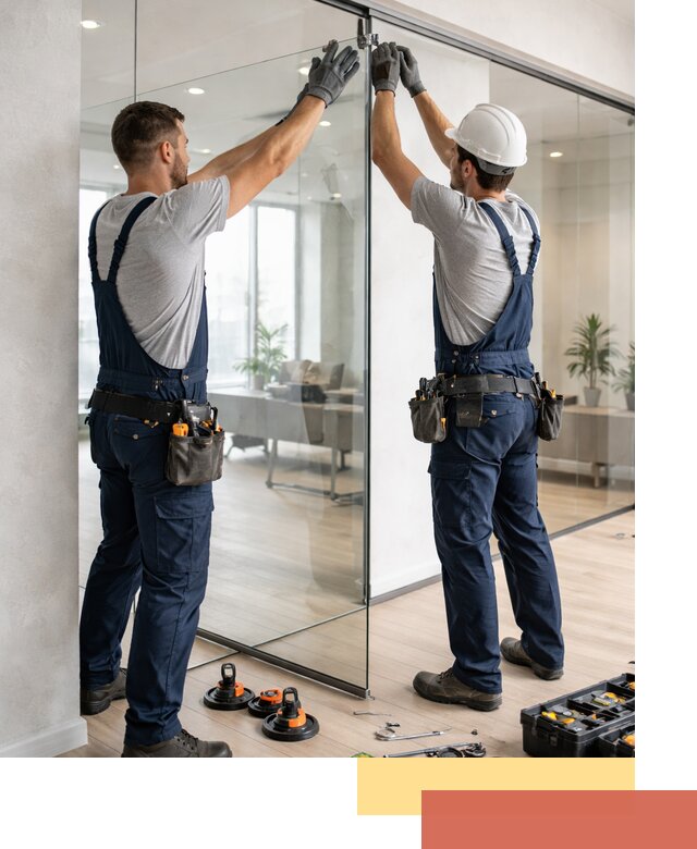 Безрамные стеклянные перегородки под ключ в Кингисеппе