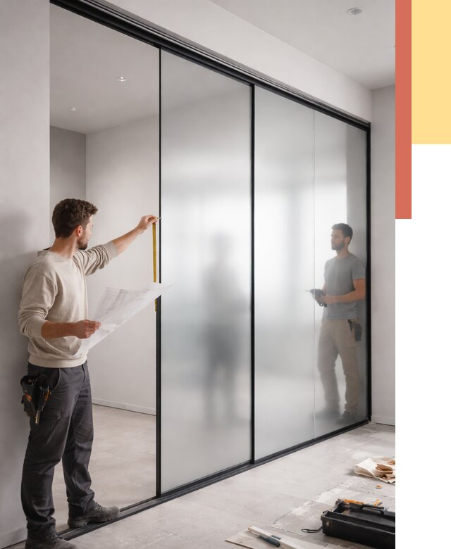 Матовые стеклянные перегородки в Кингисеппе от 8826 руб. — монтаж и установка | ОТДЕЛОЧНИК-Кгп