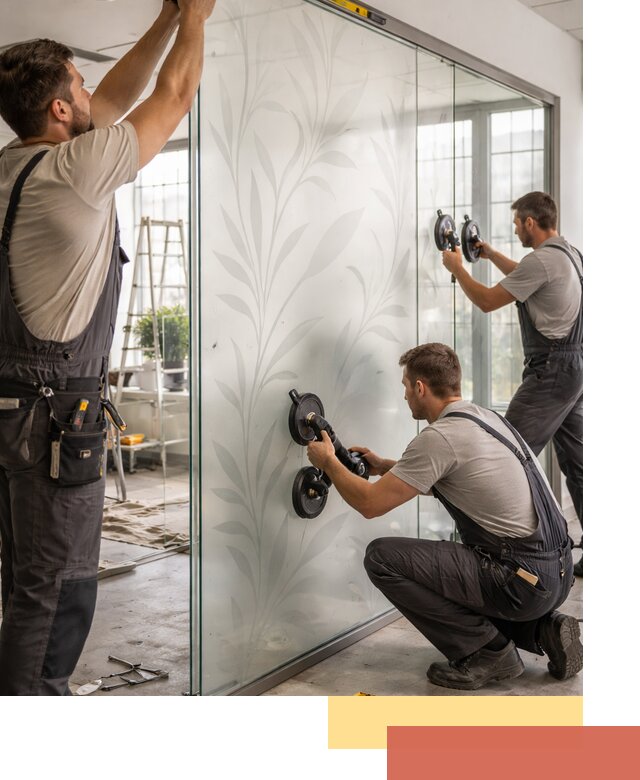 Стеклянные перегородки с рисунком на заказ в Кингисеппе