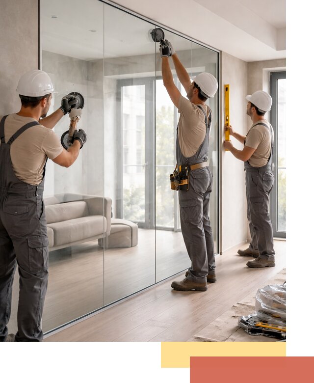 Перегородки из закаленного стекла в Кингисеппе для офисов и квартир