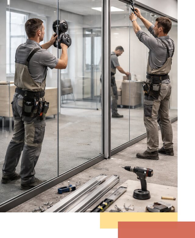 Стеклянные офисные перегородки под ключ в Кингисеппе