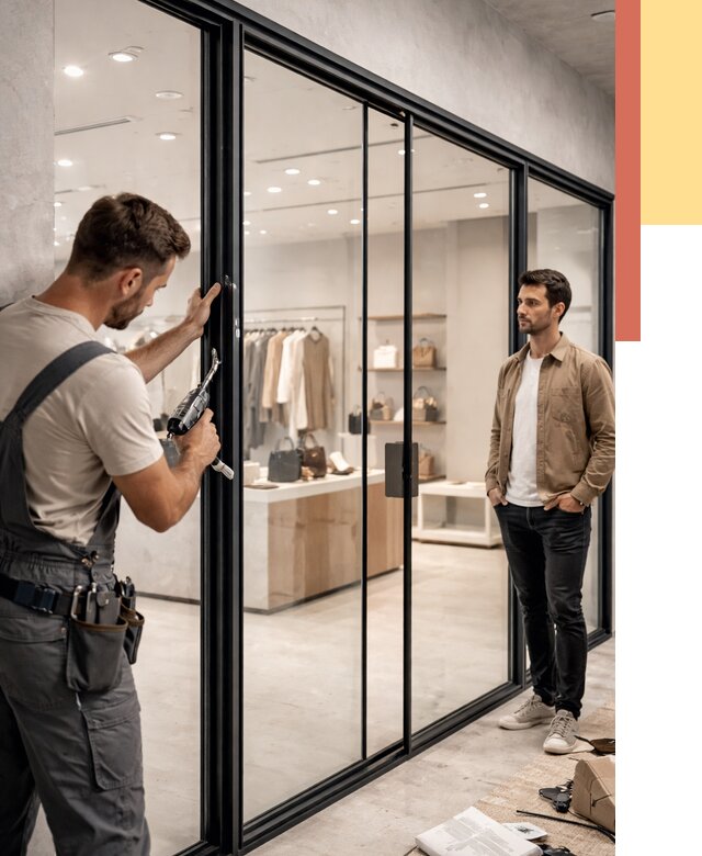 Стеклянные перегородки для магазинов в Кингисеппе от 8515 руб. под ключ | ОТДЕЛОЧНИК-Кгп