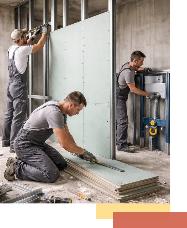 Монтаж и ремонт сантехнических перегородок в Кингисеппе