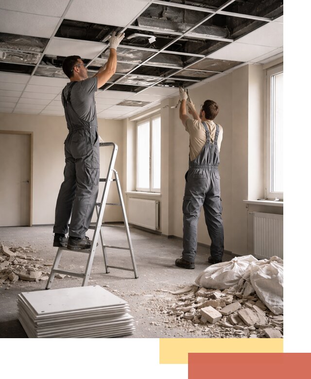 Демонтаж потолков Армстронг профессионально в Кингисеппе