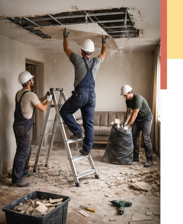 Демонтаж гипсокартонного потолка в Кингисеппе от 436 руб. за м2 — ОТДЕЛОЧНИК-Кгп