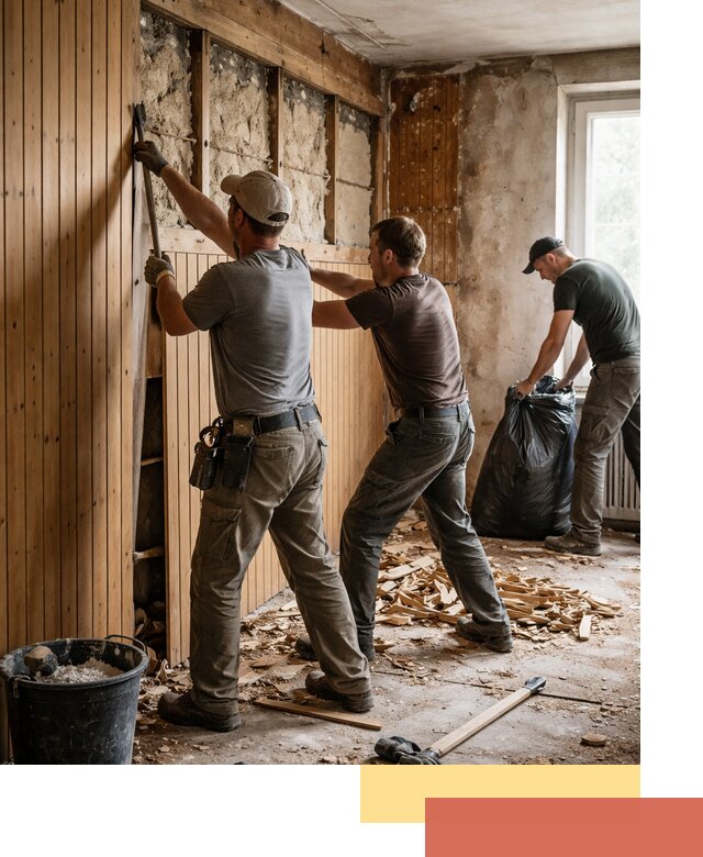 Демонтаж вагонки и вывоз материалов в Кингисеппе