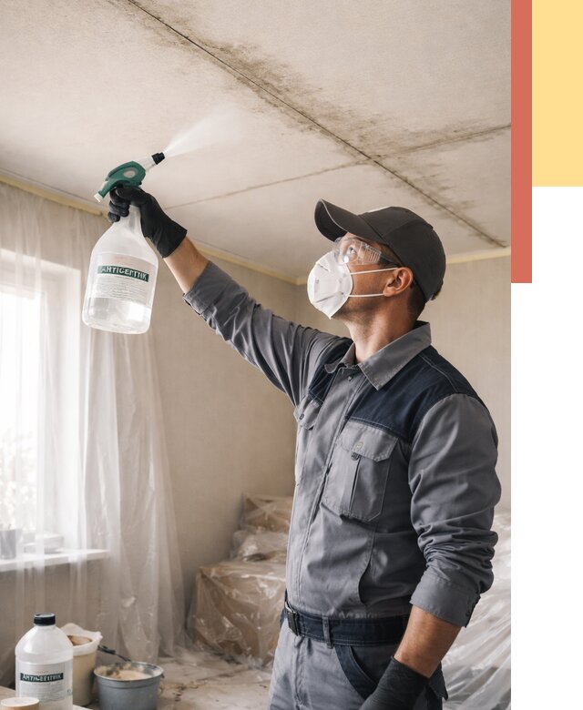 Антисептическая обработка потолка в Кингисеппе от 2596 руб. | ОТДЕЛОЧНИК-Кгп