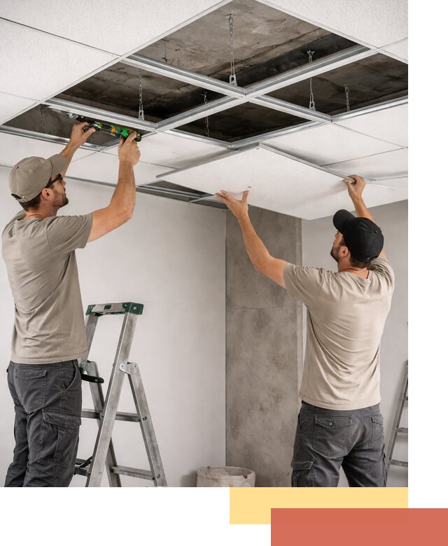 Монтаж потолка Армстронг под ключ в Кингисеппе