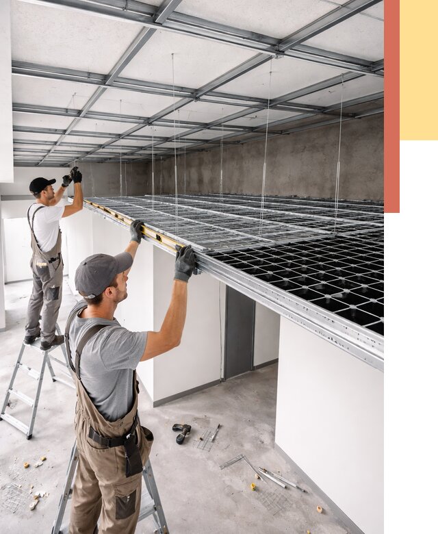 Монтаж потолка грильято в Кингисеппе от 467 руб./м² — быстрая сборка под ключ | ОТДЕЛОЧНИК-Кгп