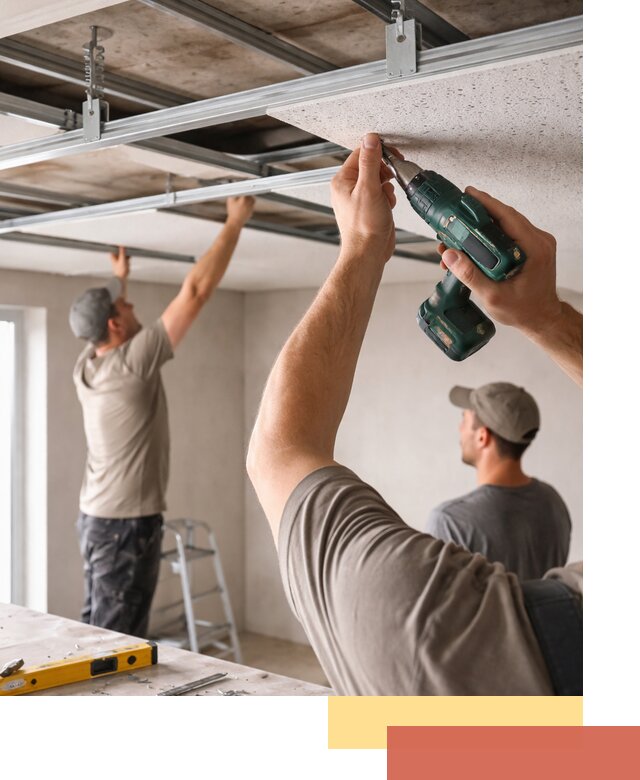 Монтаж акустического потолка в Кингисеппе под ключ