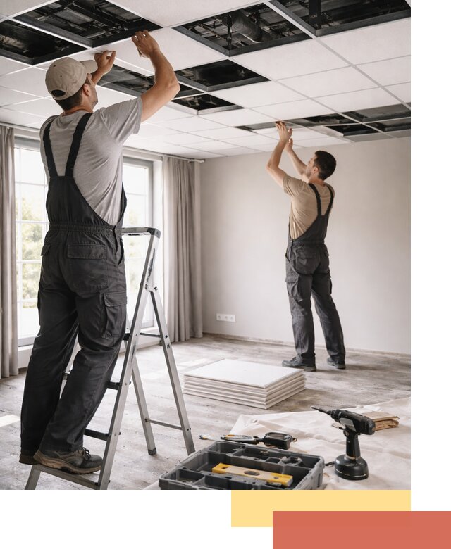 Замена плит подвесного потолка в Кингисеппе быстро и качественно