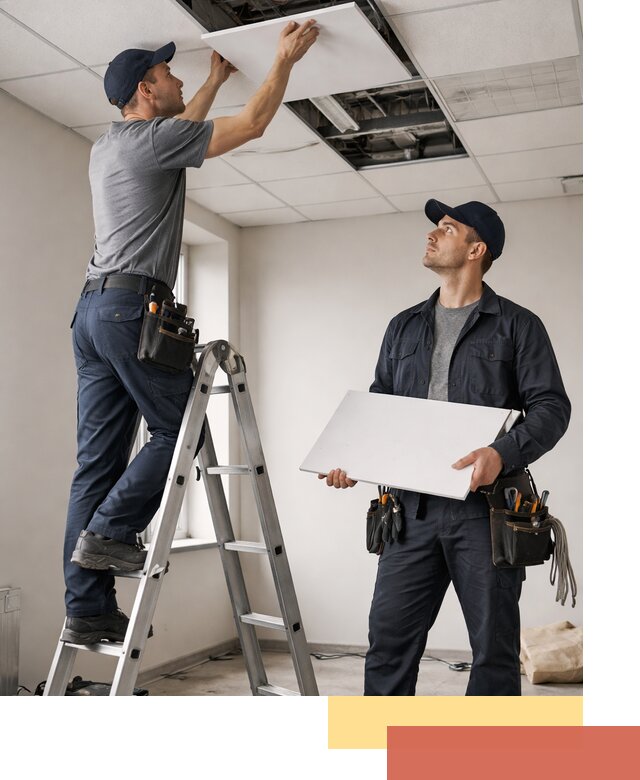 Обслуживание подвесного потолка в Кингисеппе — ремонт и чистка