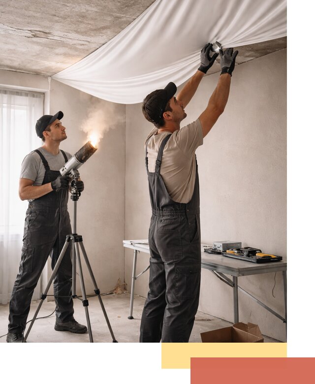 Установка натяжного потолка под ключ в Кингисеппе