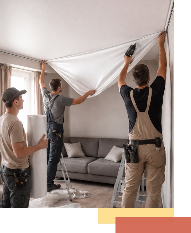 Монтаж сатинового натяжного потолка в Кингисеппе качественно и быстро