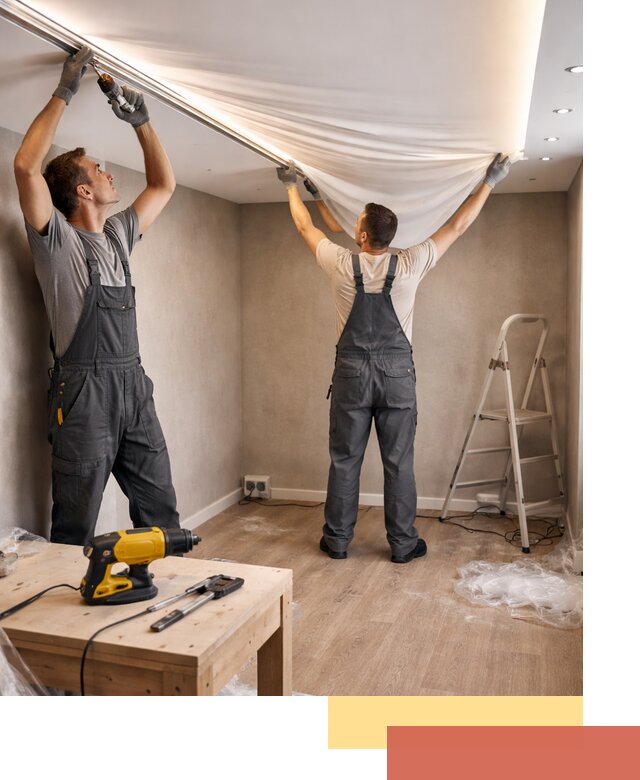 Монтаж натяжного потолка с подсветкой в Кингисеппе цена и сроки