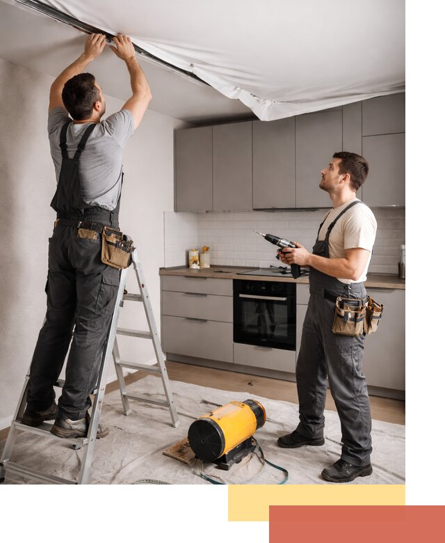 Монтаж натяжного потолка на кухне в Кингисеппе