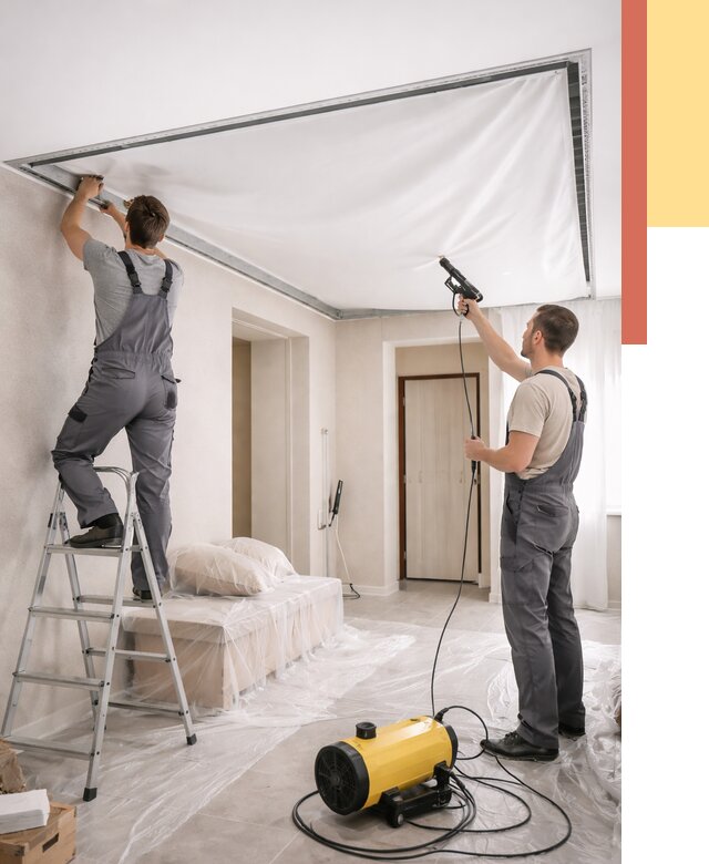 Монтаж натяжного потолка в прихожей в Кингисеппе от 2752 руб. под ключ | ОТДЕЛОЧНИК-Кгп