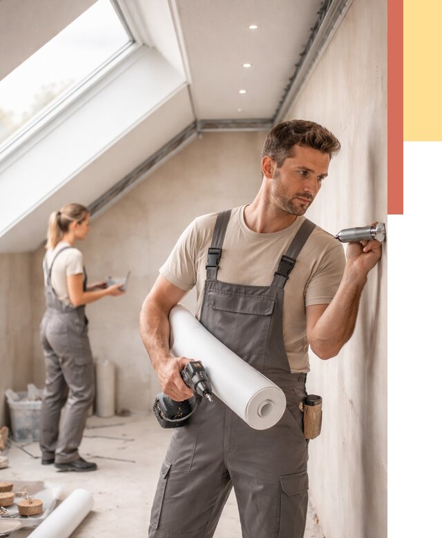 Монтаж натяжного потолка на мансарде в Кингисеппе от 3634 руб. | ОТДЕЛОЧНИК-Кгп