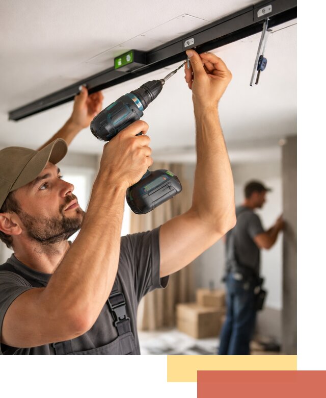 Установка трековых светильников в натяжной потолок в Кингисеппе