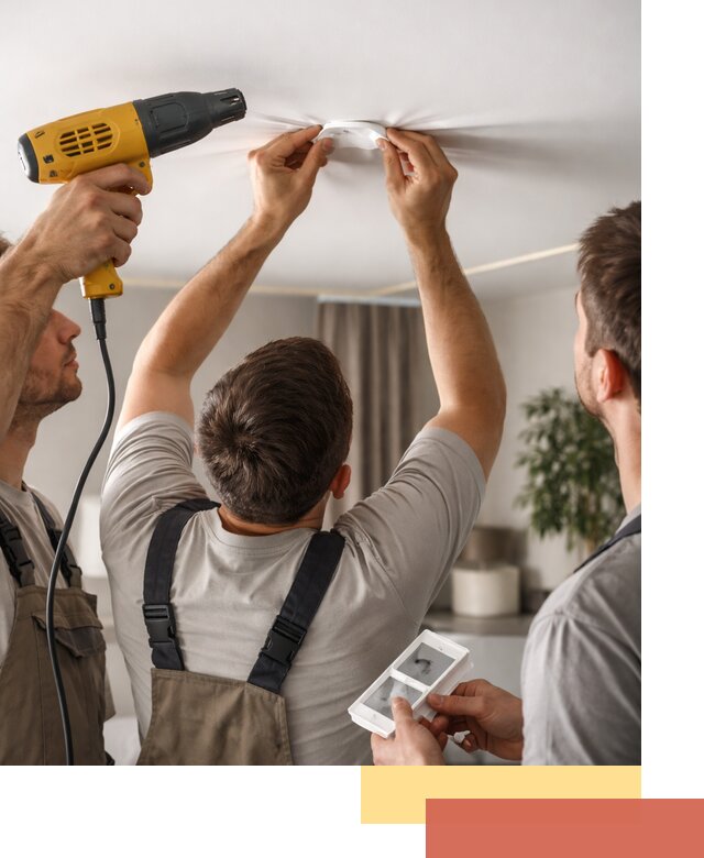 Ремонт прокола полотна натяжного потолка в Кингисеппе