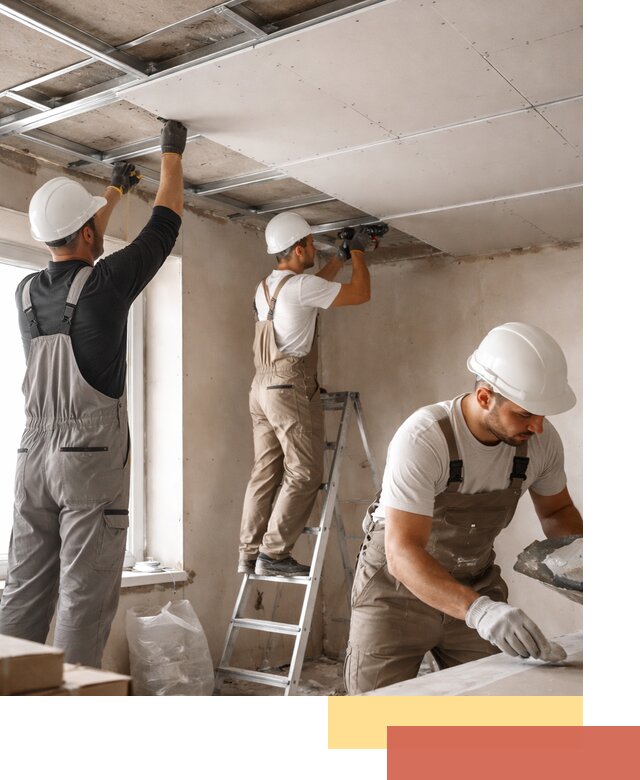 Одноуровневый потолок из гипсокартона в Кингисеппе — монтаж и отделка