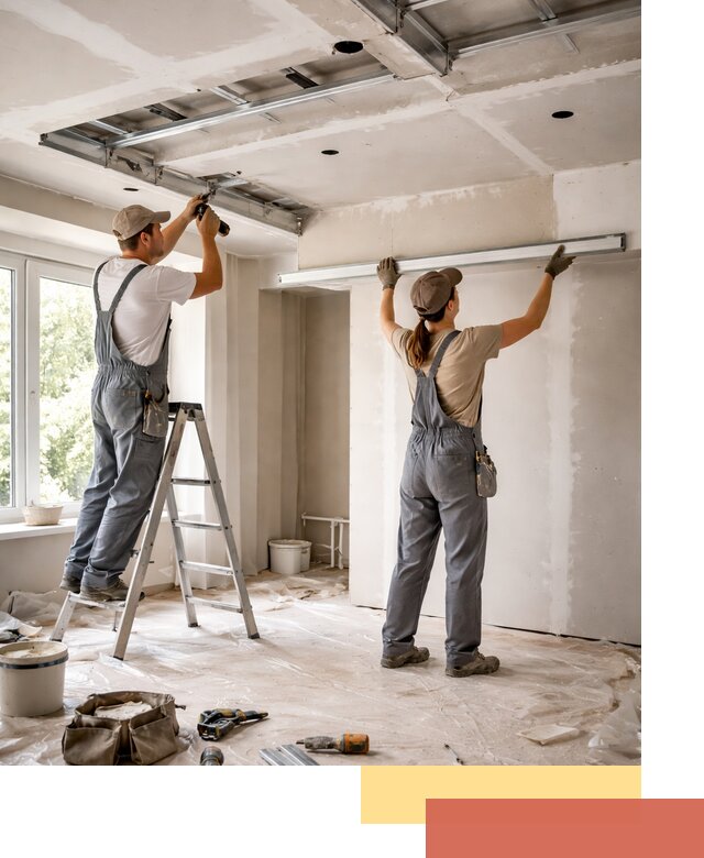 Монтаж многоуровневого потолка из гипсокартона в Кингисеппе