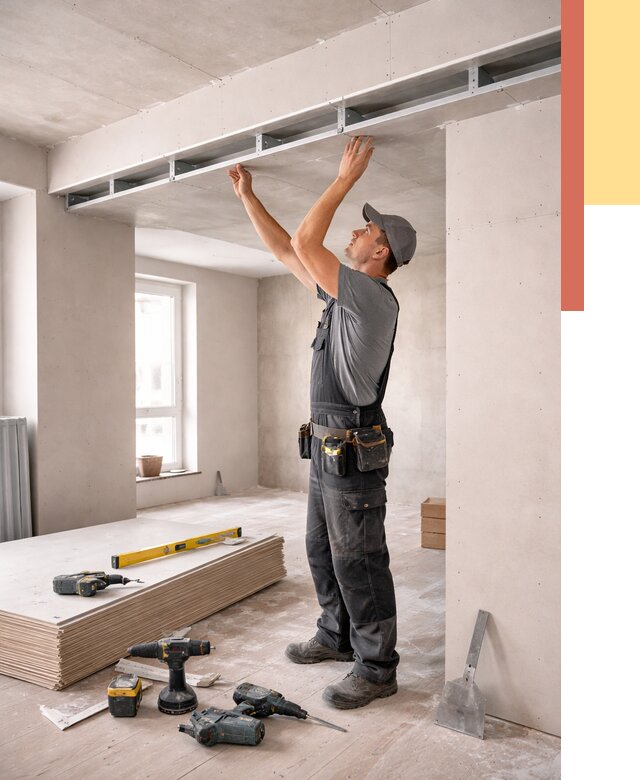 Потолок из гипсокартона с нишей в Кингисеппе от 1298 руб. под ключ | ОТДЕЛОЧНИК-Кгп