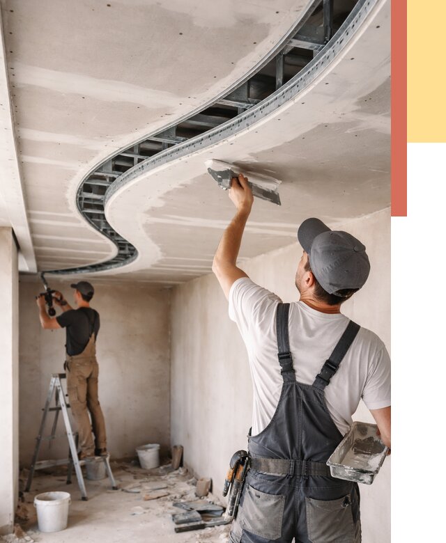 Криволинейный потолок из гипсокартона в Кингисеппе от 2181 руб./м2 | ОТДЕЛОЧНИК-Кгп