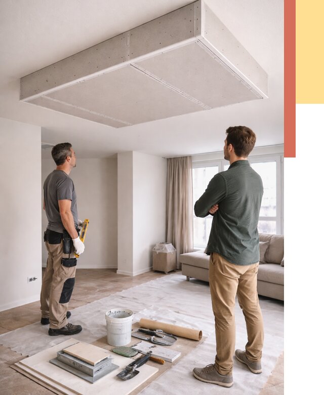 Короб на потолке из гипсокартона в Кингисеппе от 2284 руб. — монтаж и услуги под ключ | ОТДЕЛОЧНИК-Кгп