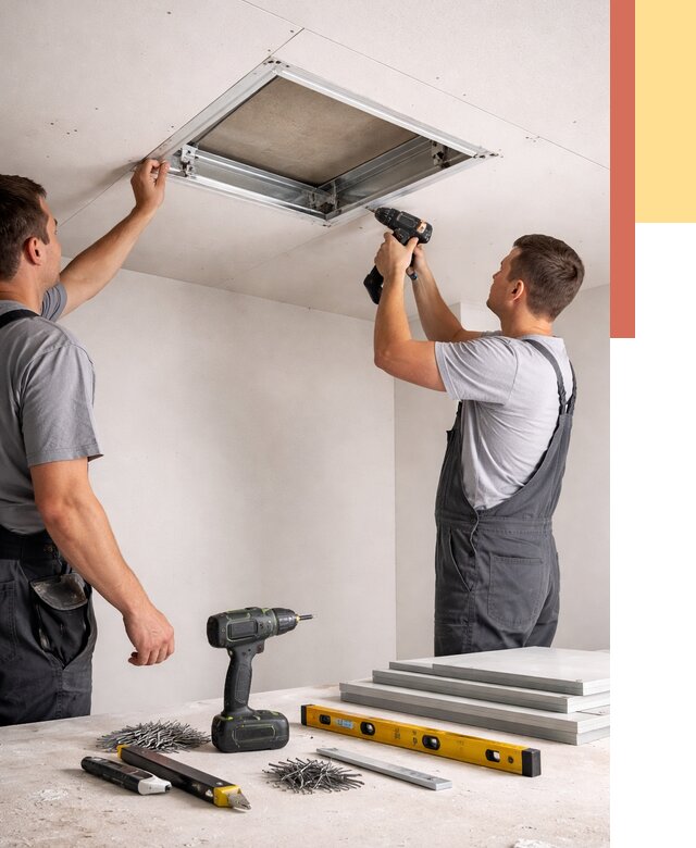 Установка люка в потолок ГКЛ в Кингисеппе от 2596 руб. под ключ | ОТДЕЛОЧНИК-Кгп