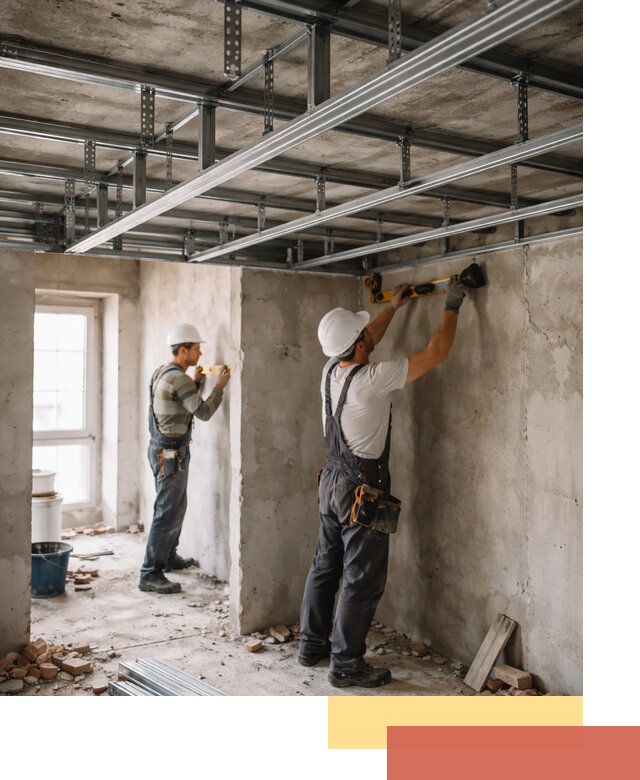 Монтаж каркаса потолка из профильного профиля в Кингисеппе