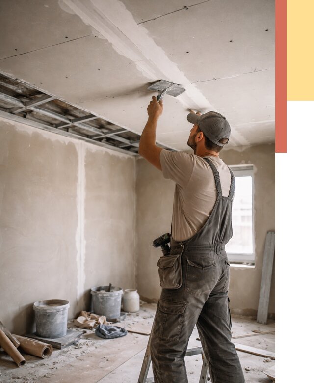 Ремонт потолка из гипсокартона в Кингисеппе от 675 руб./м² — быстро и недорого | ОТДЕЛОЧНИК-Кгп