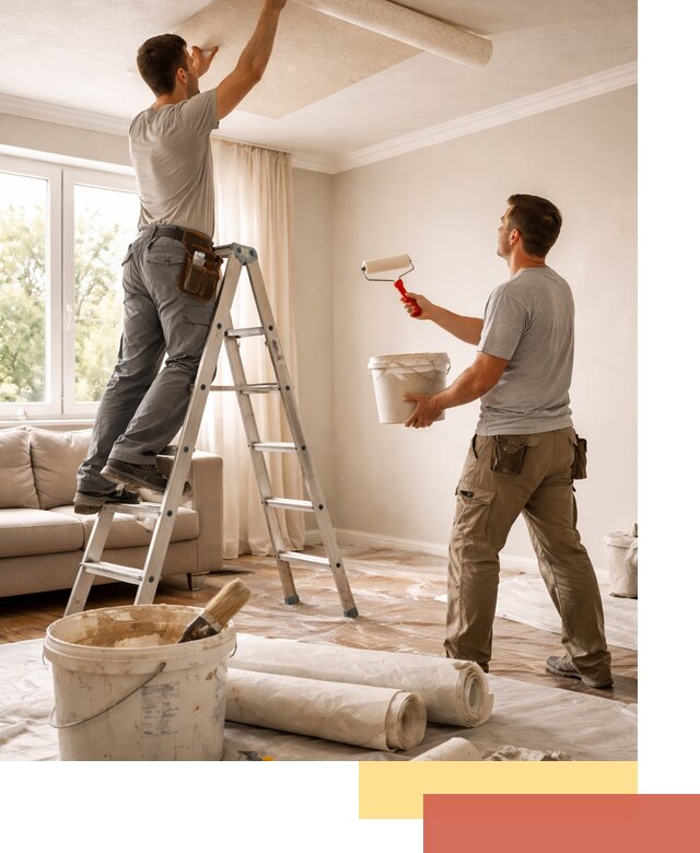 Поклейка обоев на потолок в Кингисеппе — качественно и быстро