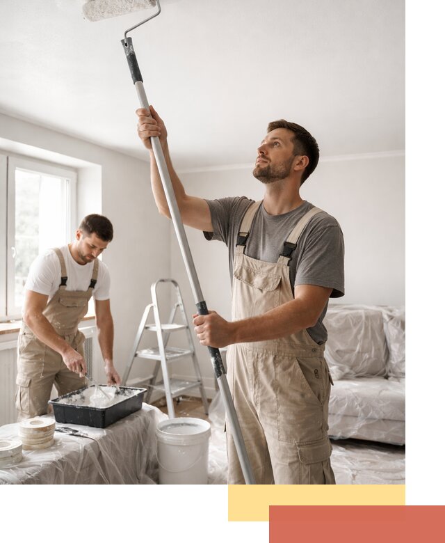 Покраска потолка водоэмульсионной краской в Кингисеппе